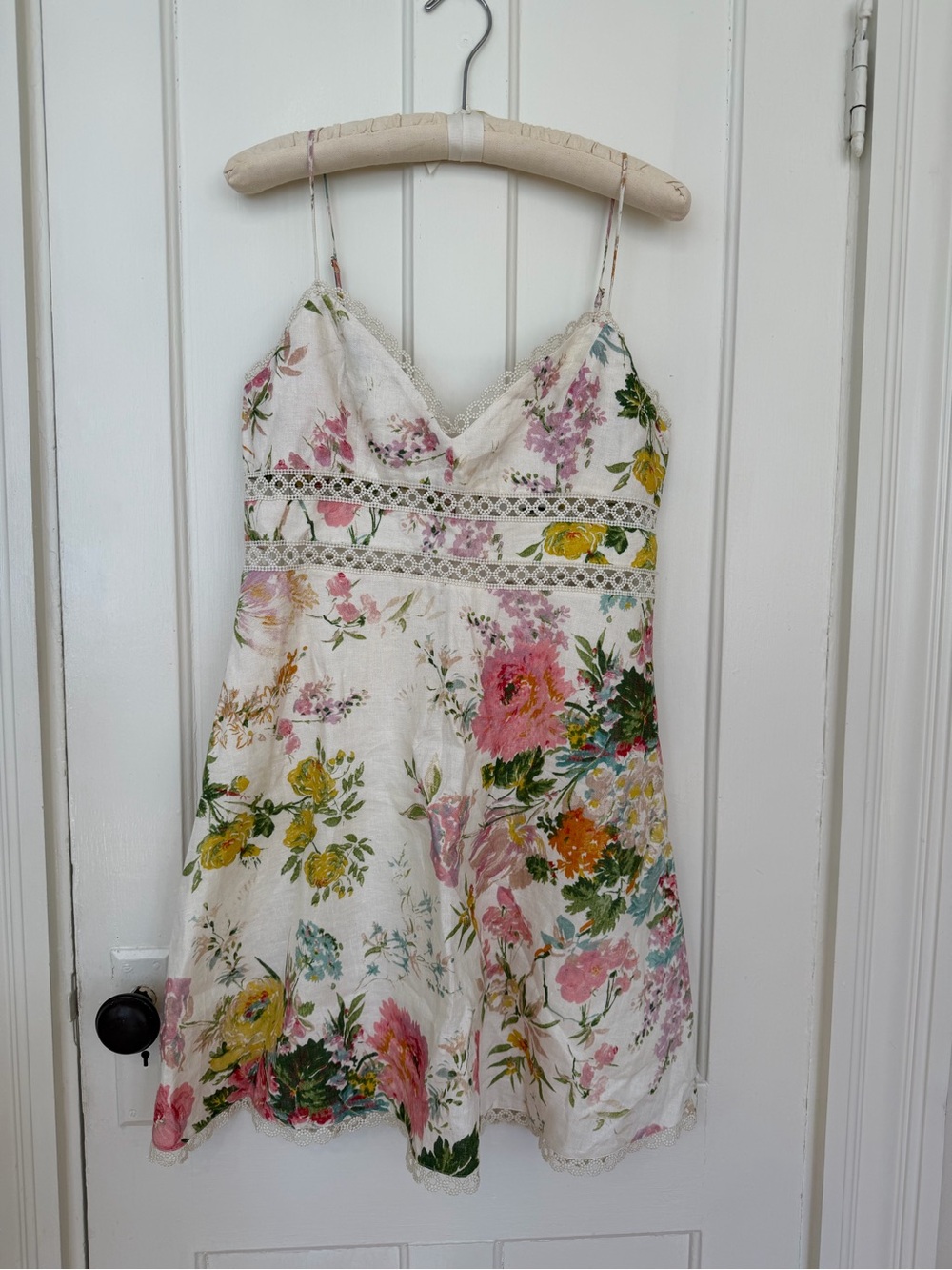 Zimmermann Floral Lace-Trim Cotton Mini Dress